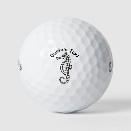 Balles De Golf Seahorse Black (Devant)