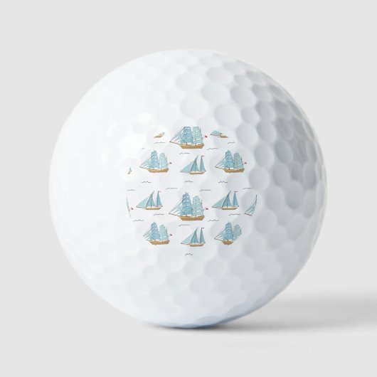 Balles De Golf Seatime été Cute yachts avec voile (Recto)