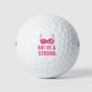 Balles De Golf Sensibilisation au cancer du sein Brave et forte S