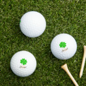 Balles De Golf Shamrock & Lucky Clover feuille monogrammed / Irla (Herbe in situ)