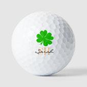 Balles De Golf Shamrock & Lucky Clover feuille monogrammed / Irla (Recto)