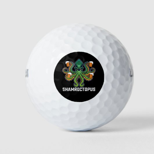 Balles De Golf Shamroctopus Octopus Lover St Patrick's Day (Devant)