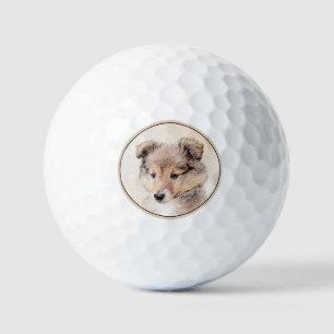 Balles De Golf Shetland Sheepdog Puppy Peinture Chien original ar