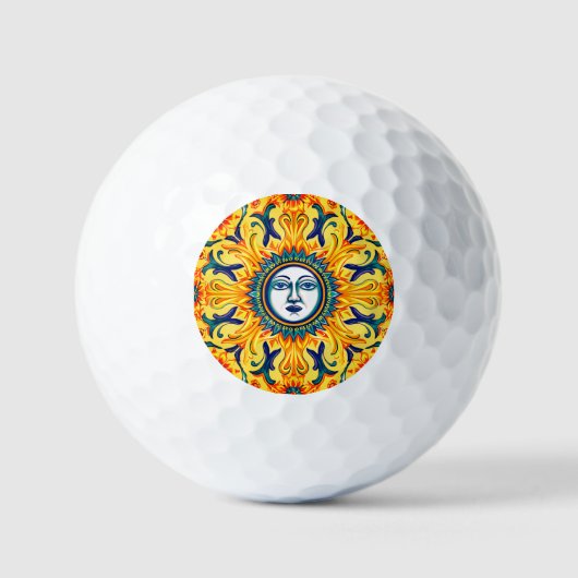 Balles de golf Sicilien Soleil Visage (Recto)