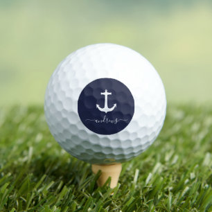 Balles De Golf Signature d'Ancre bleu marine personnalisée