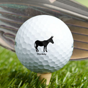 Balles De Golf Silhouette d'âne - Animal noir