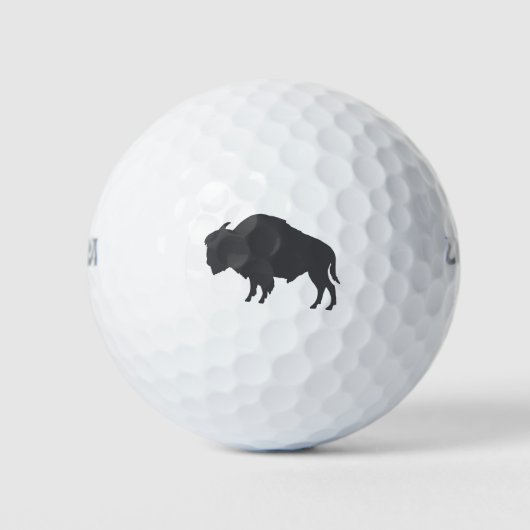 Balles De Golf Silhouette de bison gris charbon (Devant)