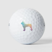 Balles De Golf Silhouette de Boston Terrier Pastel (Devant)