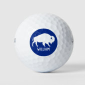 Balles De Golf Silhouette de buffle avec nom personnalisé (Devant)
