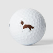 Balles De Golf Silhouette de Collie Red Dog Breed Side (Devant)