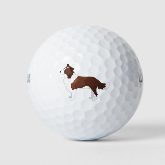 Balles De Golf Silhouette de Collie Red Dog Breed Side (Devant)