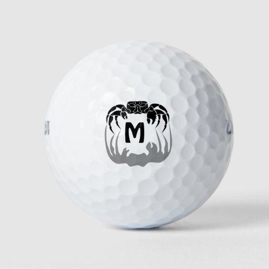 Balles De Golf Silhouette de crabe fantôme Casant un monogramme d (Devant)