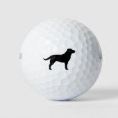 Balles De Golf Silhouette de Labrador Retriever noir (Devant)