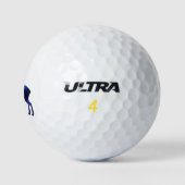 Balles De Golf Silhouette d'orignal bleu (Logo)