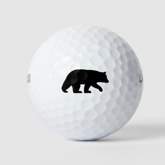 Balles De Golf Silhouette d'ours noir (Devant)