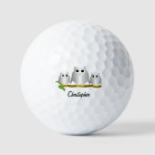 Balles De Golf Silver Owl Design Personalised (Recto)