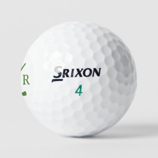 Balles De Golf Simple 3 lettres initiales Monogramme vert (Logo)
