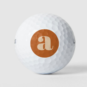 Balles De Golf Simple Boho Terracotta Monogramme Initiale Rétro G