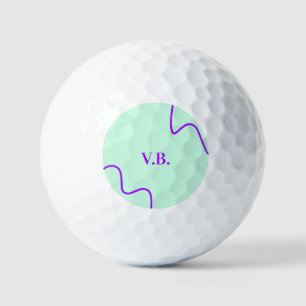 Balles De Golf Simple couleur unie ajouter un nom texte monogramm