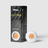 Balles De Golf Simple Elegant rose Orange Monogramme Nom Modern G (Emballage)