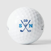 Balles De Golf Simple et Cool Logo Classique Bleu pour Golfeurs (Recto)