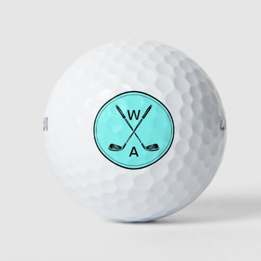 Balles De Golf Simple Moderne Monogramme Golf Club Balls (Devant)