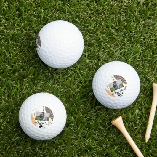 Balles De Golf simple nom minimal customisé monogramme couple (Herbe in situ)