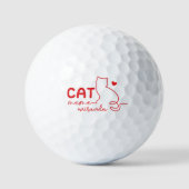 Balles De Golf Simple Red Heart Cat Mom Mothers Day (Recto)