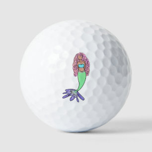 Balles De Golf sirène arc-en-ciel rose bleu violet vert noir bouc