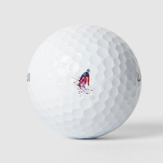 Balles De Golf skieur à l'aquarelle (Devant)