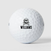 Balles De Golf Skull Golf Ball Et Crossbones Nom Personnalisé (Devant)