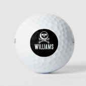 Balles De Golf Skull Golf Ball Et Crossbones Nom Personnalisé (Devant)