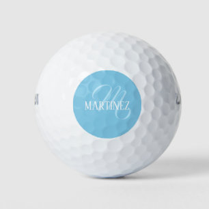 Balles De Golf Sky Blue Elegant Nom personnalisé Club
