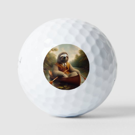 Balles De Golf Sloth Dans Un Canoë (Devant)
