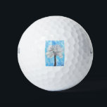 Balles De Golf Snow Winter tree festive watercolor<br><div class="desc">Winter snow festive watercolor painting by Monika Howarth. Hand painted artwork. Snowy scene,  winter wonderland artwork. Trees art. Merry Christmas artwork.</div>