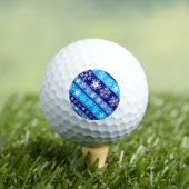 Balles De Golf Snowflake Stripes Bleu (T-shirt Insitu)