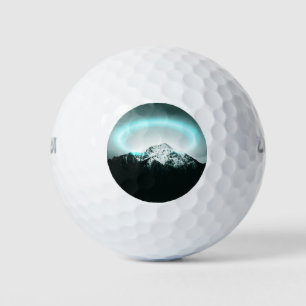 Balles De Golf Snowy mountain mysterious blue neon light