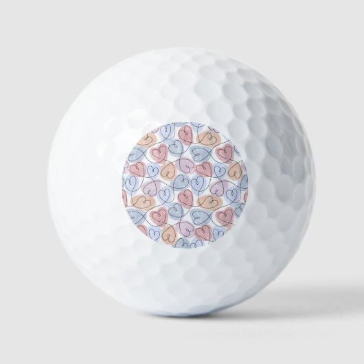 Balles De Golf Soft Hearts : Continuous Line Valentine's (Recto)