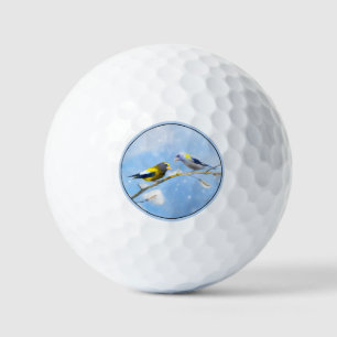 Balles De Golf Soirée Grosbeak Peinture - Cute Original Chien Art