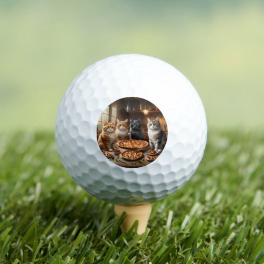 Balles De Golf Soirée Pizza Chat, (T-shirt Insitu)