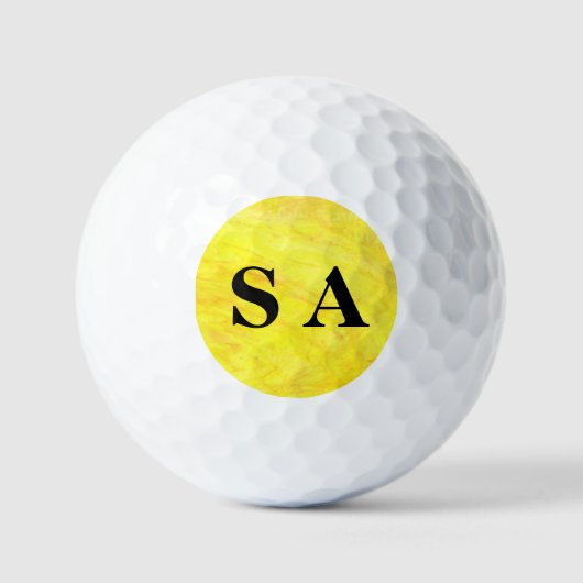 Balles De Golf Solaire personnalisé Jaune (Recto)