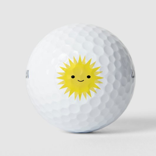 Balles De Golf Soleil de dessin animé souriant d'été (Devant)