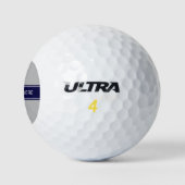 Balles De Golf Solid Gray Navy Blue Ribbon (Logo)
