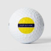Balles De Golf Solid Yellow, Navy Blue Ribbon Monogram (Devant)