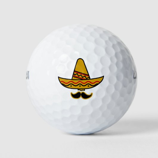 Balles De Golf Sombrero et Moustache (Devant)