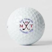 Balles De Golf Son nom, initiales et âge - monogrammé (Recto)
