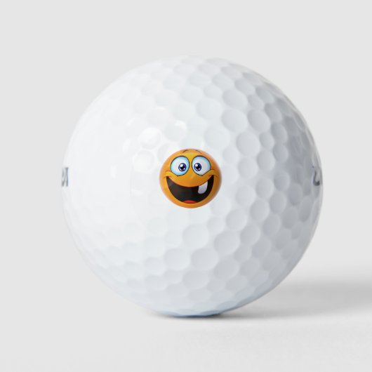 Balles De Golf Sourire sans dents Jaune (Devant)