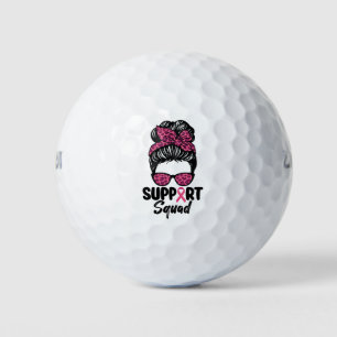Balles De Golf Soutien Squad Messy Bun Pink Warrior Cancer du sei