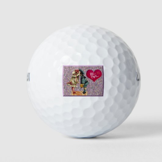 Balles De Golf « Soyez à moi » Douce Nostalgie Saint-Valentin (Devant)