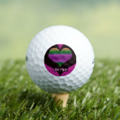 Balles De Golf Soyez à moi Valentine Purple Stripe Coeur (T-shirt Insitu)